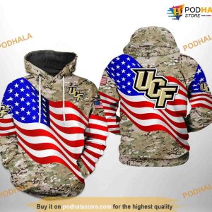 UCF Knights US Flag Camo Veteran NCAA 3D Hoodie, Sweatshirt, Shirt