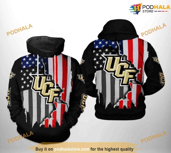 UCF Knights US Flag NCAA 3D Hoodie, Sweatshirt, Shirt