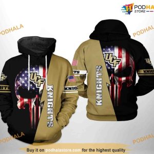 UCF Knights US Flag Skull NCAA 3D Hoodie, Sweatshirt, Shirt