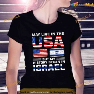 USA Flag Israel Flag Israel Roots Shirt 2