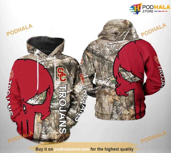 USC Trojans Camo Veteran Hunting NCAA 3D Hoodie, Sweatshirt, Shirt