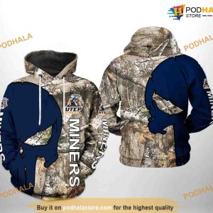 UTEP Miners Camo Veteran Hunting NCAA 3D Hoodie, Sweatshirt, Shirt