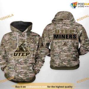UTEP Miners Camo Veteran NCAA 3D Hoodie, Sweatshirt, Shirt