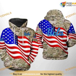 Ucla Bruins US Flag Camo Veteran NCAA 3D Hoodie, Sweatshirt, Shirt