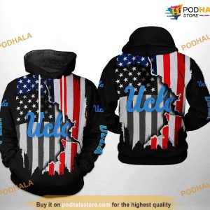Ucla Bruins US Flag NCAA 3D Hoodie, Sweatshirt, Shirt