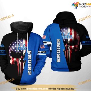 Ucla Bruins US Flag Skull NCAA 3D Hoodie, Sweatshirt, Shirt
