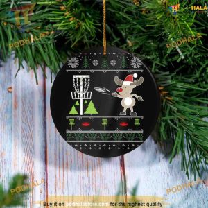 Ugly Disc Golf Reindeer Christmas Ornament, Funny Christmas Ornaments