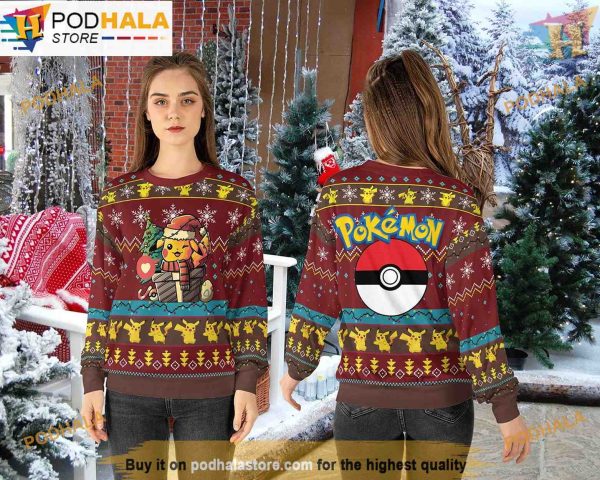 Ugly Pokemon Christmas Sweater, Funny Christmas Gift Ideas