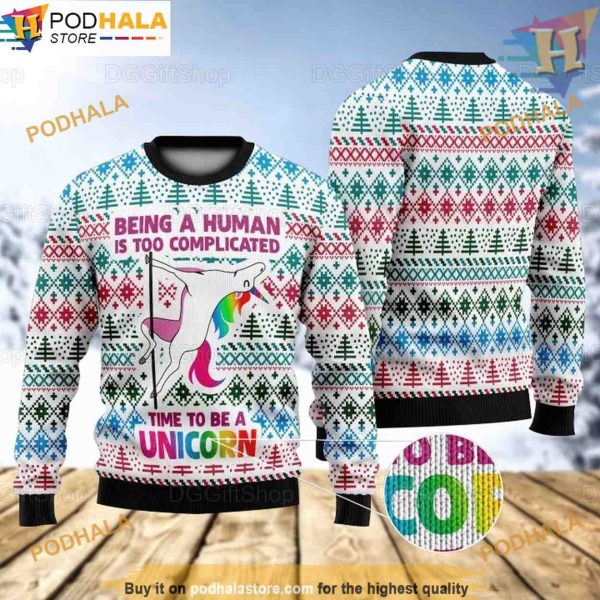 Ugly Unicorn Holiday Sweater, Family Ugly Christmas Sweater