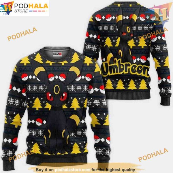 Umbreon 3D Ugly Christmas Sweater, Funny Christmas Gift Ideas