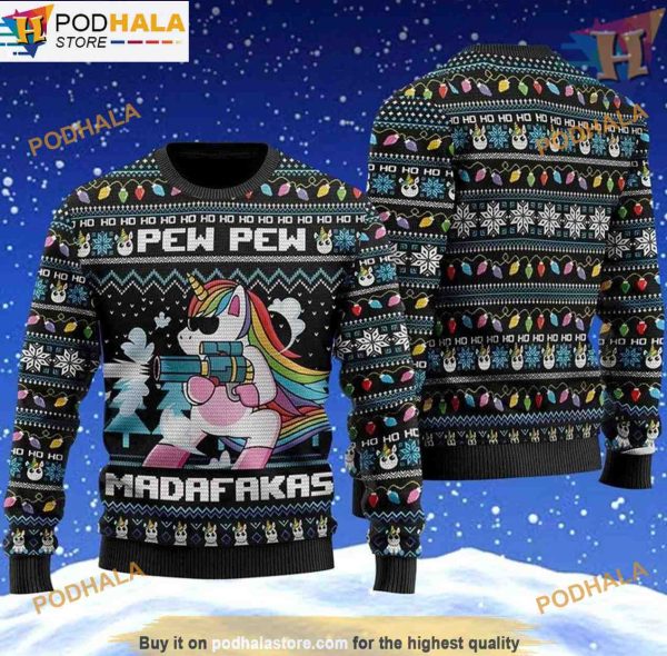 Unicorn Madafakas Ugly Christmas Sweater, Funny Xmas Sweater