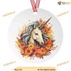 Unicorn Thanksgiving Metal Ornament, Funny Christmas Ornaments