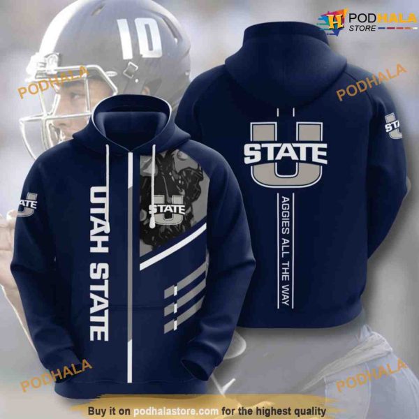 Utah State Aggies American Football NCAA 3D Hoodie, Sweatshirt, Shirt