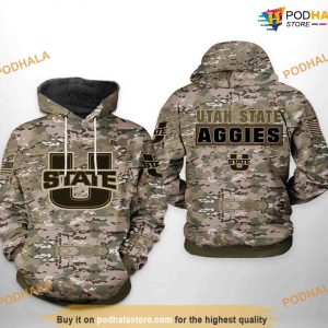 Utah State Aggies Camo Veteran NCAA 3D Hoodie, Sweatshirt, Shirt