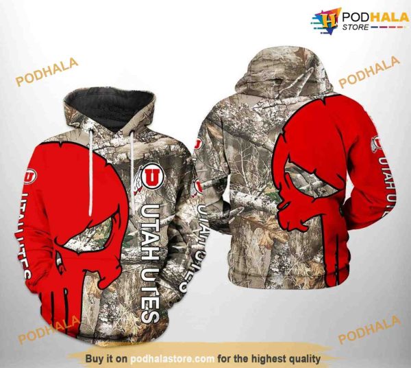 Utah Utes Camo Veteran Hunting NCAA 3D Hoodie, Sweatshirt, Shirt