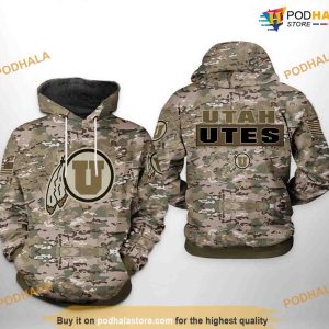 Utah Utes Camo Veteran NCAA 3D Hoodie, Sweatshirt, Shirt