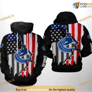 Vancouver Canucks NHL US FLag Team NHL Hoodie 3D