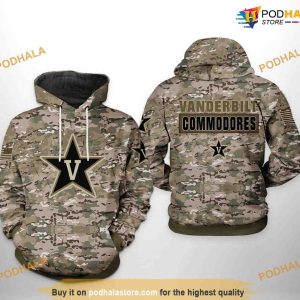 Vanderbilt Commodores Camo Veteran NCAA 3D Hoodie, Sweatshirt, Shirt