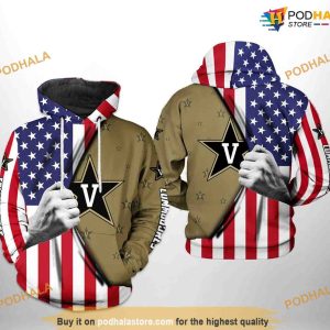 Vanderbilt Commodores US Flag NCAA 3D Hoodie, Sweatshirt, Shirt