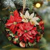 Victorian Poinsettia Christmas Ornament, Family Tree Decoration