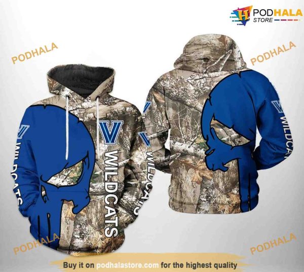Villanova Wildcats Camo Veteran Hunting NCAA 3D Hoodie, Sweatshirt, Shirt