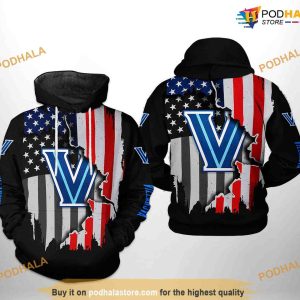 Villanova Wildcats US Flag NCAA 3D Hoodie, Sweatshirt, Shirt