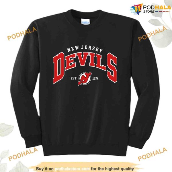 Vintage 90s New Jersey Devils Crewneck Sweatshirt, Nj Devils Sweatshirt