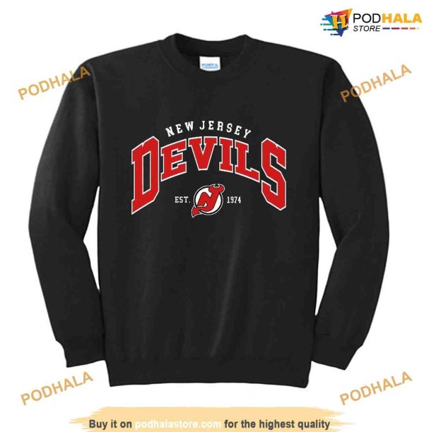 Vintage 90s New Jersey Devils Crewneck Sweatshirt, Nj Devils Sweatshirt