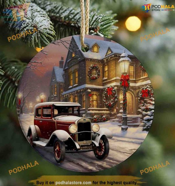 Vintage Car 3D Christmas Ornament, Family Christmas Ornaments