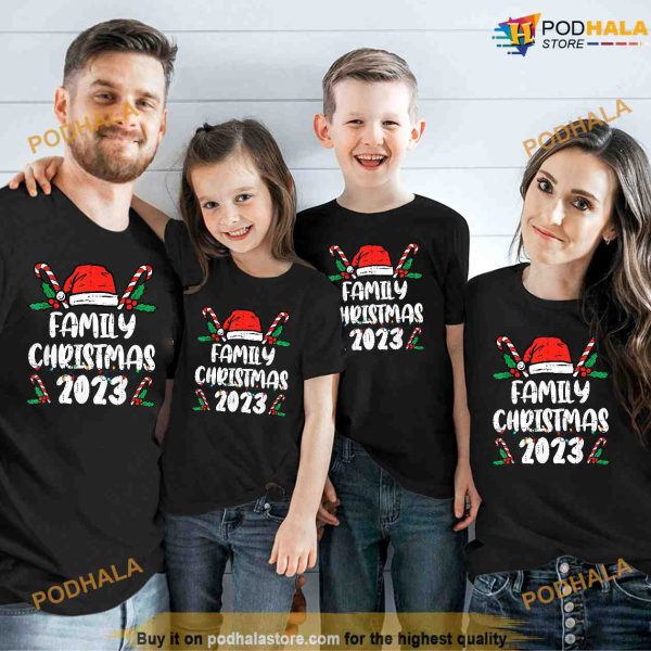 Vintage Family Christmas 2023 Team Santa Squad Pajamas Xmas Shirt