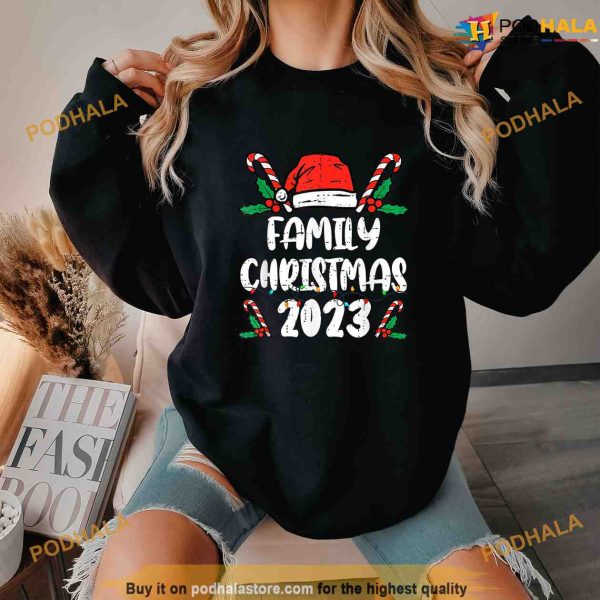 Vintage Family Christmas 2023 Team Santa Squad Pajamas Xmas Shirt