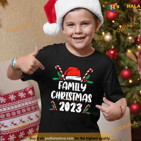 Vintage Family Christmas 2023 Team Santa Squad Pajamas Xmas Shirt