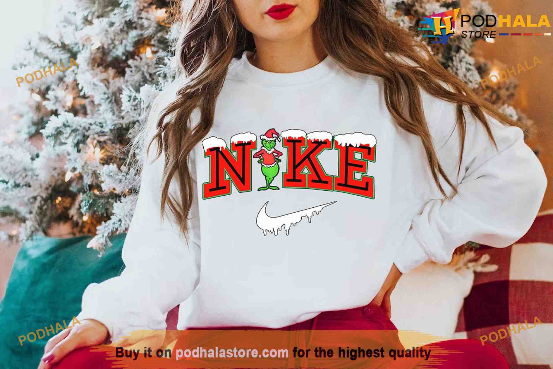 Grinch Nike Sweatshirt Tshirt Hoodie The Grinch 2 Christmas Nike
