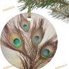 Vintage Peacock Feather Ornament, Personalized Family Ornaments