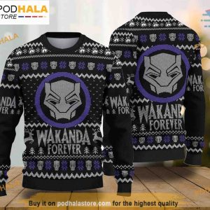 Wakanda Ugly Christmas Sweater, Black Panther Xmas