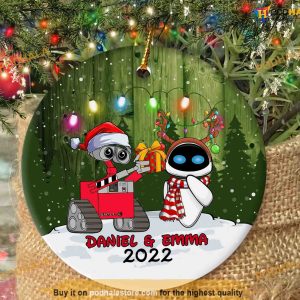 Wall E & Eve Personalized Ornament, Disney Xmas Decorations