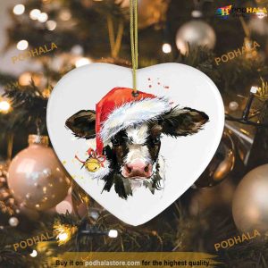 Watercolor Cow Christmas Ornament, Family Tree Decoration