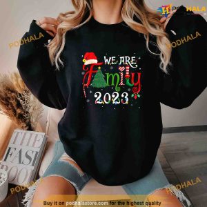 We Are Family 2023 Christmas Tree Santa Pjs Group Matching Shirt 2