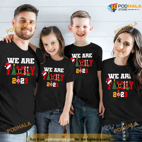 We Are Family 2023 Happy Family Christmas Long Sleeve Shirt
