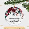 Wedding Gift Christmas Ornament, Personalized Wedding Favors