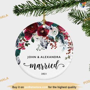 Wedding Gift Christmas Ornament, Personalized Wedding Favors