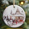 White Horse Christmas Carriage Ornament, Personalized Family Ornaments