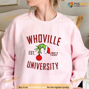 Whoville University Sweatshirt Grinch Christmas Hoodie Grinch Gift Ideas 2