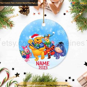 Winnie The Pooh 2023 Ornament, Personalized Christmas Disney Xmas Decorations