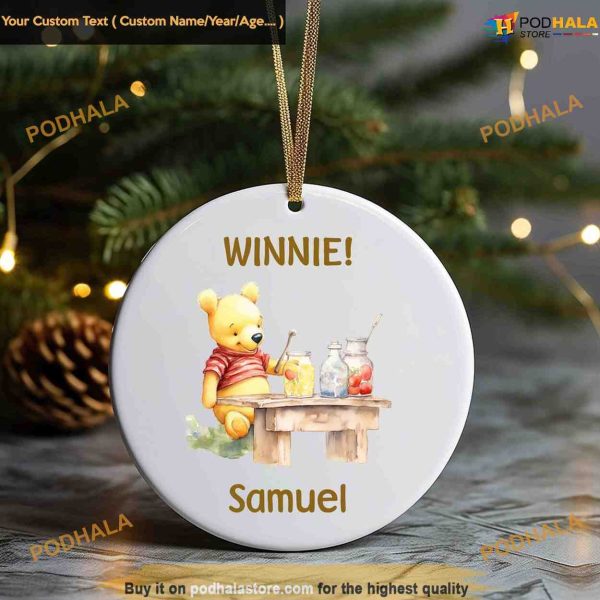 Winnie the Pooh Custom Ornament, Family Christmas Ornaments