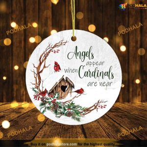 Winter Cardinal Memorial Christmas Ornament, Family Tree Decoration