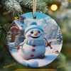 Winter Snowman Sublimation Ornament, 3D Personalized Family Ornaments