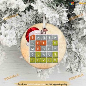 Wordle Christmas Ceramic Ornament, Funny Christmas Ornaments