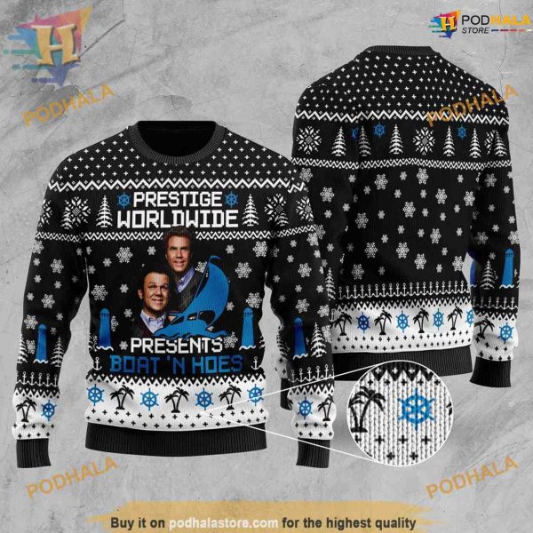 Worldwide Boat’n Hoes Ugly Christmas 3D Sweater, Funniest Ugly Christmas Sweater