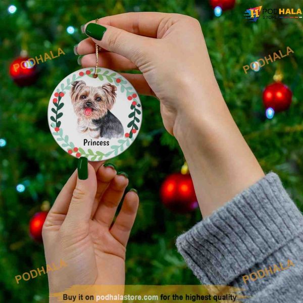 Yorkie Dog Christmas Ornament, Personalized Family Ornaments